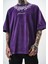 Erkek Ephemeral Baskılı Yıkamalı Oversize T-Shirt Mor 5