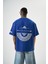Erkek Minimalism Series Nakışlı Oversize T-Shirt Saks 1
