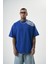 Erkek Minimalism Series Nakışlı Oversize T-Shirt Saks 2