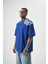 Erkek Minimalism Series Nakışlı Oversize T-Shirt Saks 3