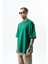 Erkek Respire Yazı Detaylı Oversize T-Shirt Nefti 2