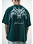 Erkek Ephemeral Baskılı Yıkamalı Oversize T-Shirt Mor 4