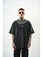 Erkek Ephemeral Baskılı Yıkamalı Oversize T-Shirt Mor 2