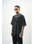 Erkek Ephemeral Baskılı Yıkamalı Oversize T-Shirt Mor 3