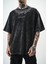 Erkek Ephemeral Baskılı Yıkamalı Oversize T-Shirt Mor 5