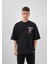 Erkek Challenger Baskılı Oversize T-Shirt Beyaz 2