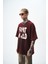 Erkek Star Baskılı Yıkamalı Oversize T-Shirt Bordo 2