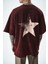 Erkek Star Baskılı Yıkamalı Oversize T-Shirt Bordo 5