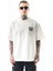 Erkek Ninety Baskılı Oversize T-Shirt Ekru 2