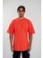 Erkek Basic Oval Kesim Oversize T-Shirt Kemik 1