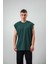 Erkek Basic Sıfır Kol Oversize T-Shirt Siyah 1