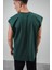 Erkek Basic Sıfır Kol Oversize T-Shirt Siyah 4