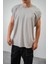 Erkek Basic Sıfır Kol Oversize T-Shirt Siyah 5
