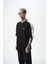 Erkek Basics Şeritli Oversize T-Shirt Bebe Mavi 2