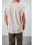 Erkek Basic Sıfır Kol Oversize T-Shirt Siyah 4