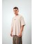 Erkek Otantik Desenli Yazı Detaylı Oversize T-Shirt Saks 3