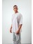Erkek Series Of Minimalism Yazılı Yıkamalı Oversize T-Shirt Gri 2