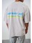 Erkek Series Of Minimalism Yazılı Yıkamalı Oversize T-Shirt Gri 4