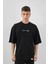 Erkek David Of Michel Baskılı Oversize T-Shirt Siyah 2
