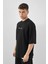 Erkek David Of Michel Baskılı Oversize T-Shirt Siyah 3