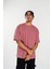Erkek Basic Oversize T-Shirt Mürdüm 2