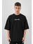 Erkek Guns For Peace Baskılı Oversize T-Shirt Siyah 2