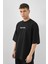 Erkek Guns For Peace Baskılı Oversize T-Shirt Siyah 3