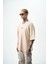 Erkek Human Nakışlı Oversize T-Shirt Bej 3