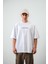 Erkek Secret To Myself Baskılı Oversize T-Shirt Beyaz 2