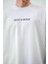 Erkek Secret To Myself Baskılı Oversize T-Shirt Beyaz 5