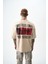 Erkek They Eyes Chico They Never Lie Baskılı Oversize T-Shirt Bej 1