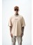 Erkek They Eyes Chico They Never Lie Baskılı Oversize T-Shirt Bej 2