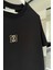 Bisiklet Yaka Metal Broşlu Orj Tshirt- Siyah 2