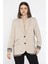 Kadın Astarlı Leopar Detaylı Oversize Blazer Ceket P-00012878 1