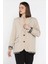 Kadın Astarlı Leopar Detaylı Oversize Blazer Ceket P-00012878 2