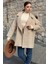 Kadın Astarlı Balıksırtı Oversize Kaşe Kaban P-00012874 1