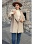 Kadın Astarlı Balıksırtı Oversize Kaşe Kaban P-00012874 2