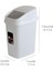 Çöp Kutusu 10 Litre Pratik Kapak Banyo Mutfak Ofis Çalışma Masası Kapı Önü Çöp Kovası Beyaz W: 270 - I: 185 - H: 385 mm 3