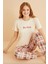 Kadın Kısa Kol Krem Pijama Takımı 50107-706 1
