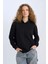 Loose Fit Kapüşonlu Basic Düz Kalın Sweatshirt E3862AX24WN 3