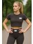 Crop Tayt Takım Siyah Yüksek Bel Toparlayıcı Slim Fit Esnek Kumaş 1