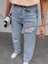 Yırtık Detaylı Straight Orj Jean 2