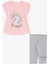 Kız Çocuk Kapri Taytlı Takım Unicorn Baskılı 1.5-5 Yaş, Pembe 4