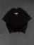 Baskılı Oversize Bisiklet Yaka T-Shirt - Siyah 2