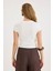 Yuvarlak Yaka Kısa Kol Crop Bluz 5