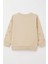 Kız Çocuk Sweatshirt Sevgi Temalı Kalp Desenli 3-8 Yaş, Bej 4