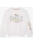 Kız Çocuk Sweatshirt Simli Yazı Baskılı 8-14 Yaş, Ekru 1