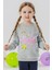 Kız Çocuk Sweatshirt Kelebek Baskılı 3-8 Yaş, Açık Gri Melanj 1