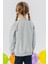 Kız Çocuk Sweatshirt Kelebek Baskılı 3-8 Yaş, Açık Gri Melanj 2
