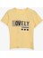 Kız Çocuk Tişört Yazı Baskılı 9-16 Yaş, Sarı 2